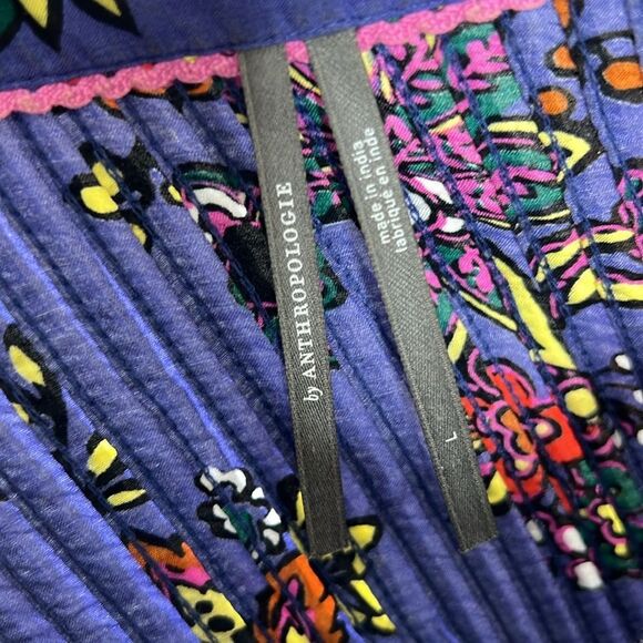 Anthropologie Blue Floral Mini Dress - Picture 9 of 10